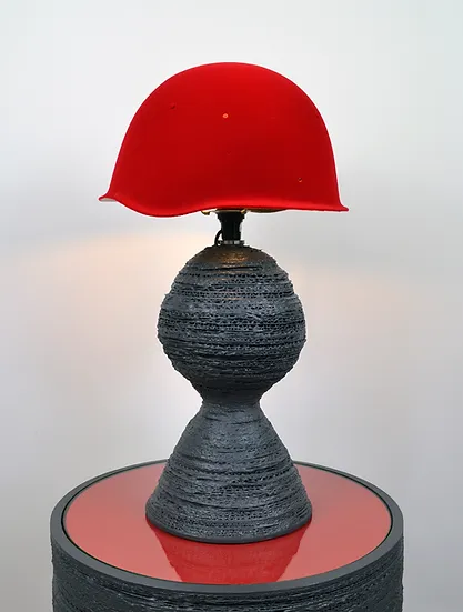 Flocked US army table lamp